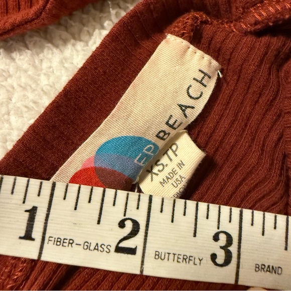 Free People Beach Rustic Red On The Rooftop Long Sleeve Mini Dress Burgundy - Picture 8 of 10